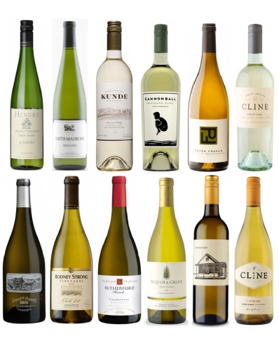 Tasting set of 12 great California whites